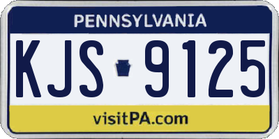 PA license plate KJS9125