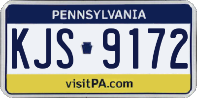 PA license plate KJS9172