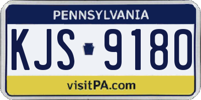 PA license plate KJS9180
