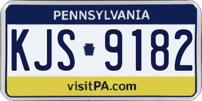 PA license plate KJS9182