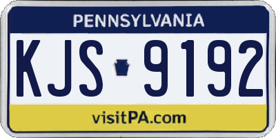 PA license plate KJS9192