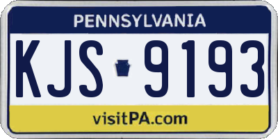 PA license plate KJS9193