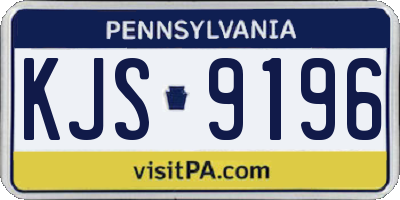 PA license plate KJS9196