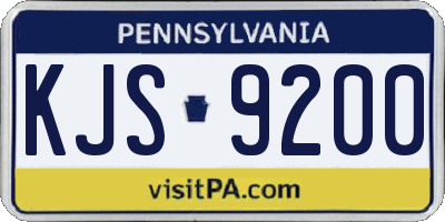 PA license plate KJS9200