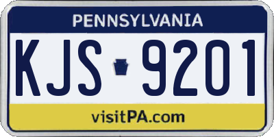 PA license plate KJS9201