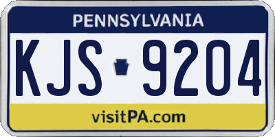 PA license plate KJS9204