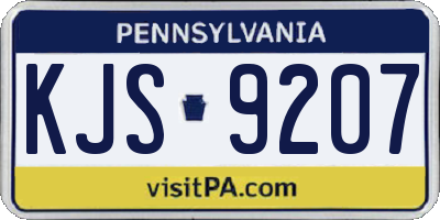 PA license plate KJS9207