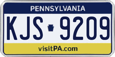 PA license plate KJS9209