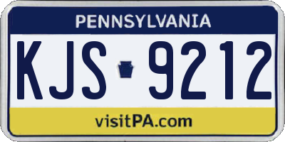 PA license plate KJS9212