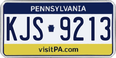 PA license plate KJS9213
