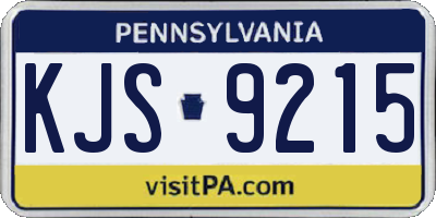PA license plate KJS9215