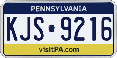 PA license plate KJS9216