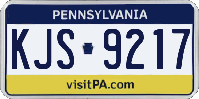 PA license plate KJS9217