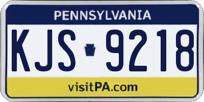 PA license plate KJS9218