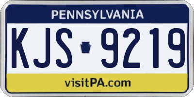 PA license plate KJS9219