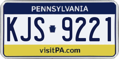 PA license plate KJS9221