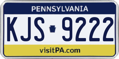 PA license plate KJS9222
