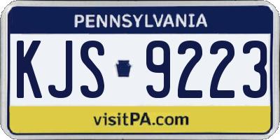 PA license plate KJS9223