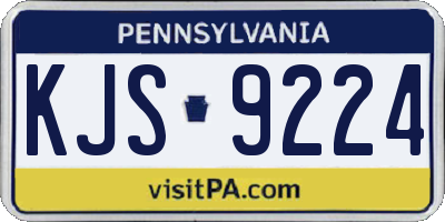PA license plate KJS9224