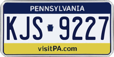 PA license plate KJS9227