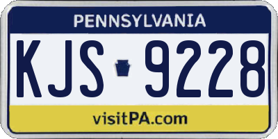 PA license plate KJS9228