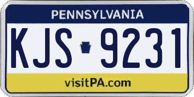PA license plate KJS9231