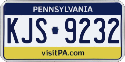 PA license plate KJS9232