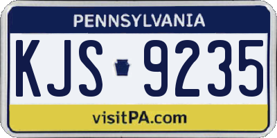 PA license plate KJS9235