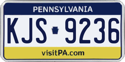 PA license plate KJS9236