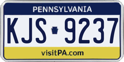 PA license plate KJS9237