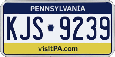 PA license plate KJS9239