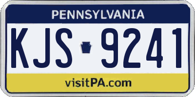 PA license plate KJS9241