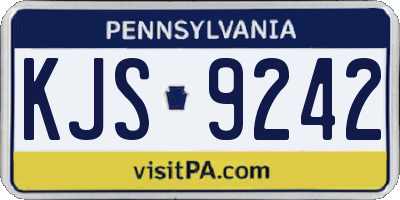 PA license plate KJS9242