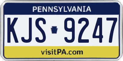 PA license plate KJS9247