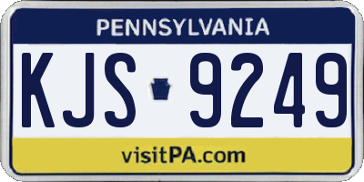 PA license plate KJS9249