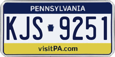 PA license plate KJS9251
