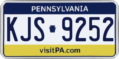 PA license plate KJS9252