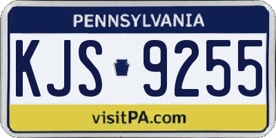 PA license plate KJS9255