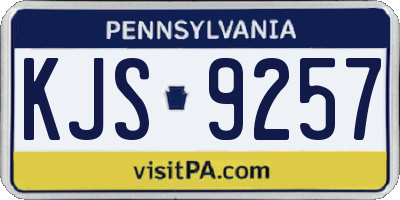 PA license plate KJS9257