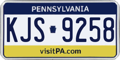 PA license plate KJS9258