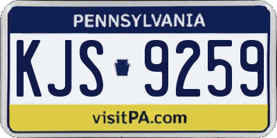 PA license plate KJS9259