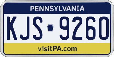 PA license plate KJS9260