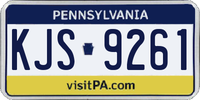 PA license plate KJS9261