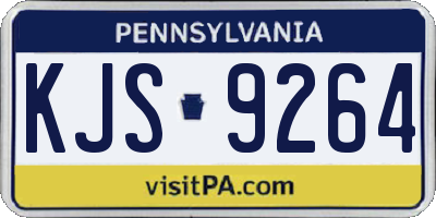 PA license plate KJS9264