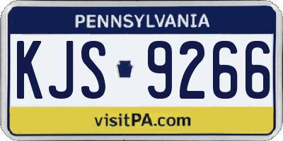 PA license plate KJS9266