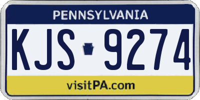 PA license plate KJS9274