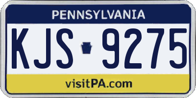 PA license plate KJS9275