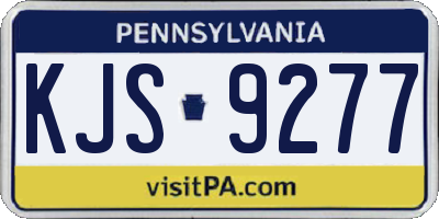 PA license plate KJS9277