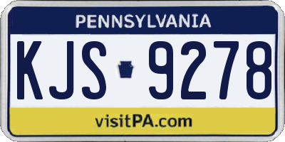 PA license plate KJS9278