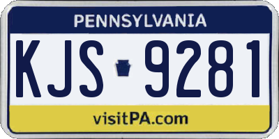 PA license plate KJS9281